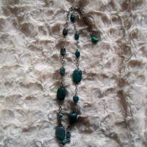 Green Turquoise And Silver Necklace